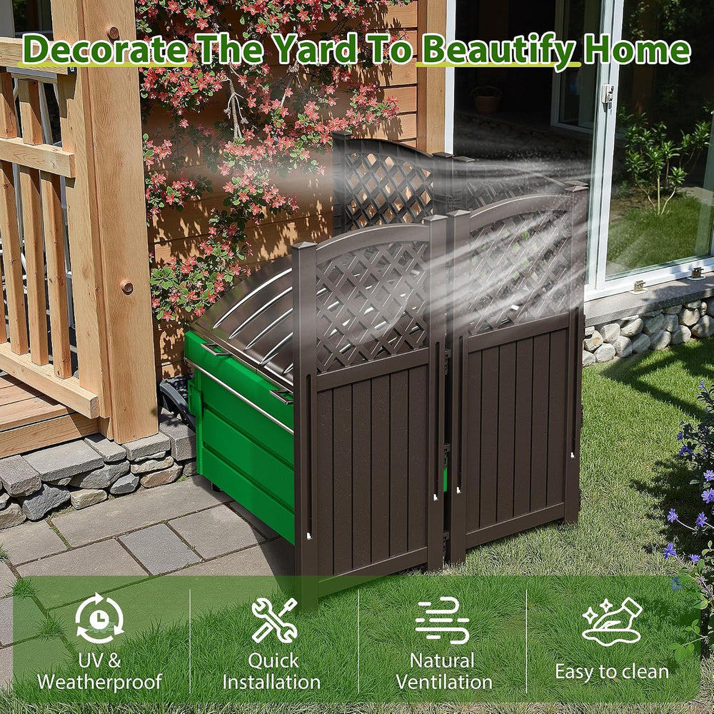 Devoko Resin Outdoor Privacy Fence, 4 Privacy Screen Panels