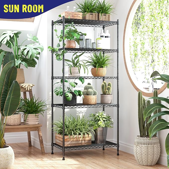 Storage Shelves Adjustable Metal Shelving Unit 5 Tier Wire Shelving,1010LBS P...