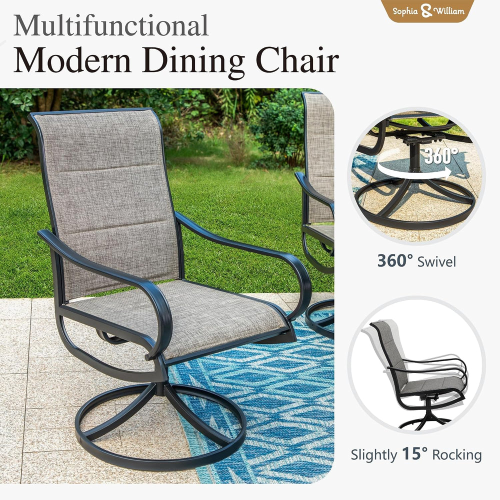 Sophia & William Patio Dining Set for 8 w/Expandable Table & Swivel C...