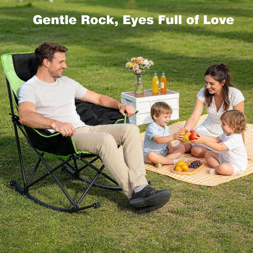 SUNNYFEEL Oversized Rocking Camping Chair 2 Pack, Fully Padded Patio Chair wi...