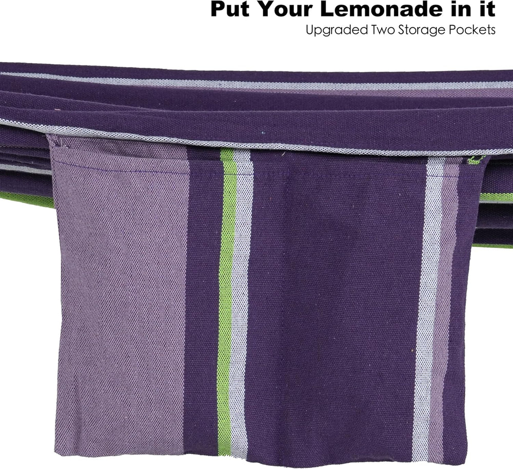 GAFETE Double Hammocks with Stand for Outside, Max 600lbs, (Purple)