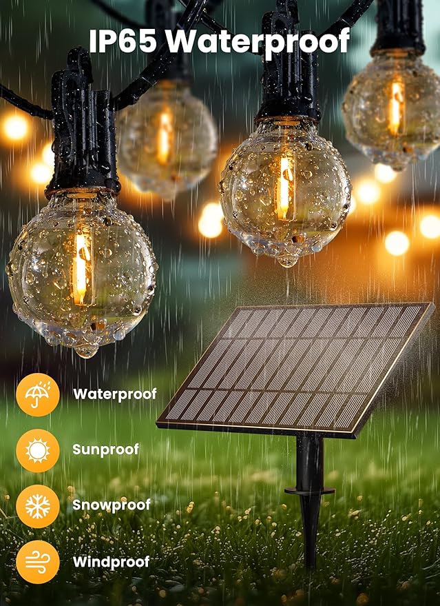Brightown 158FT Solar String Lights Outdoor with Remote and 77 LED Shatterpro...