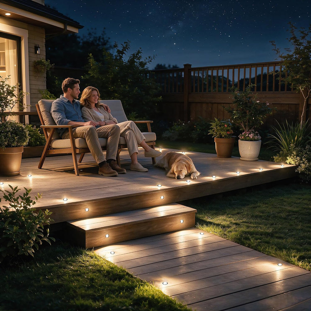 Dimmable LED Deck Lights with Timer and Photocell Sensor, 20 Pack 32mm Recess...