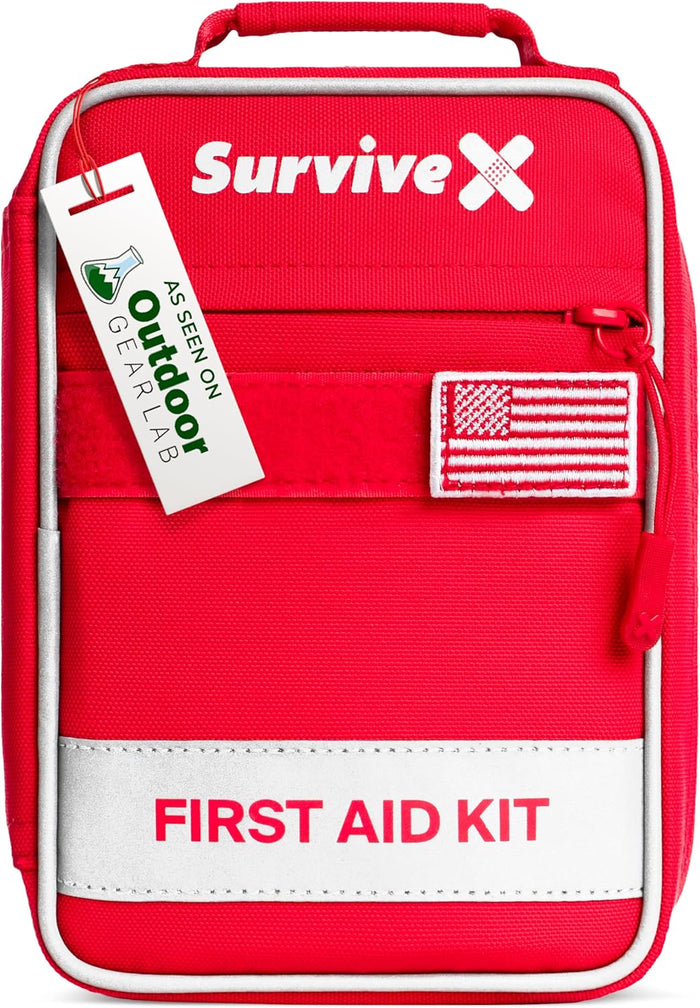 SurviveX Small First Aid Kit, Emergency Kit for 1-2 People
