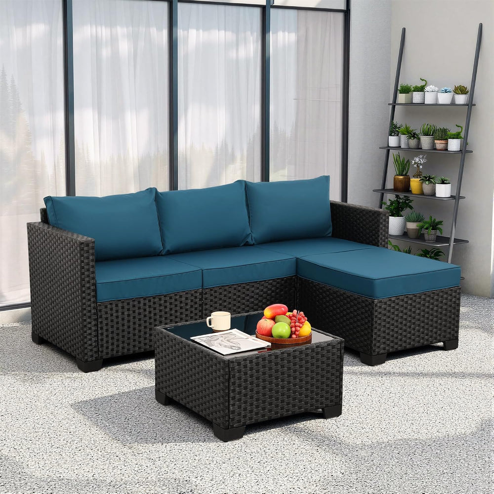 Rattaner Outdoor Furniture Set 3 Pieces Wicker Patio Furniture Outdoor Sectio...