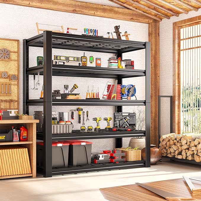 REIBII Garage Shelving 3200LBS, 5-Tier Storage Shelves, Adjustable Industrial...