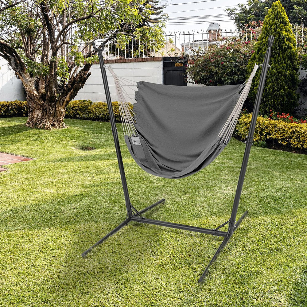 Tangkula Adjustable Hammock Chair with Stand, Sturdy Swing Chair with 6 Adjus...