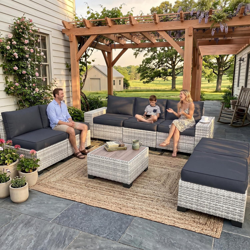 Outdoor Patio Furniture Set PE Wicker Rattan Outdoor Sectional Sofa