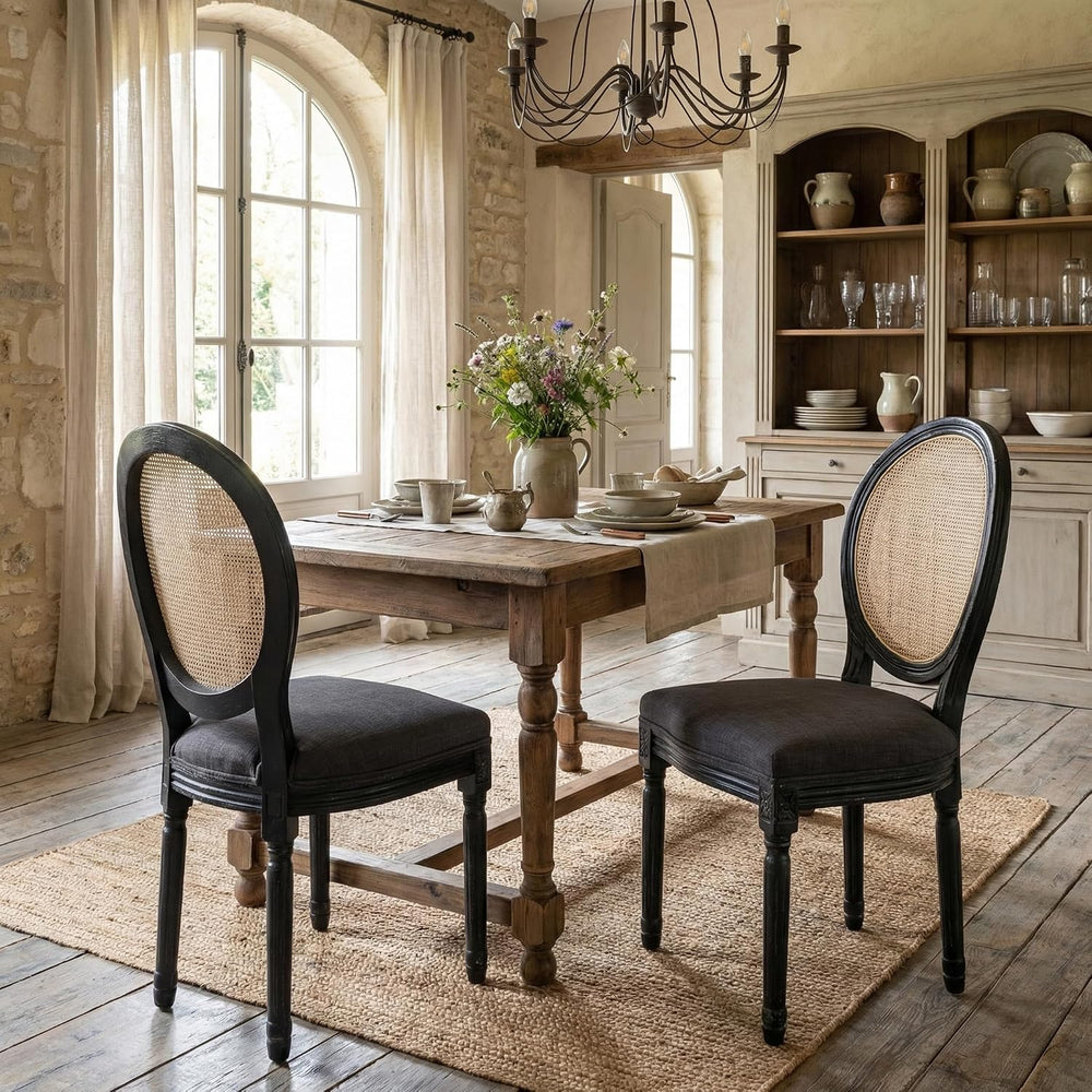 Farmhouse Dining Chairs Set of 2, French Country Dining Room Chairs