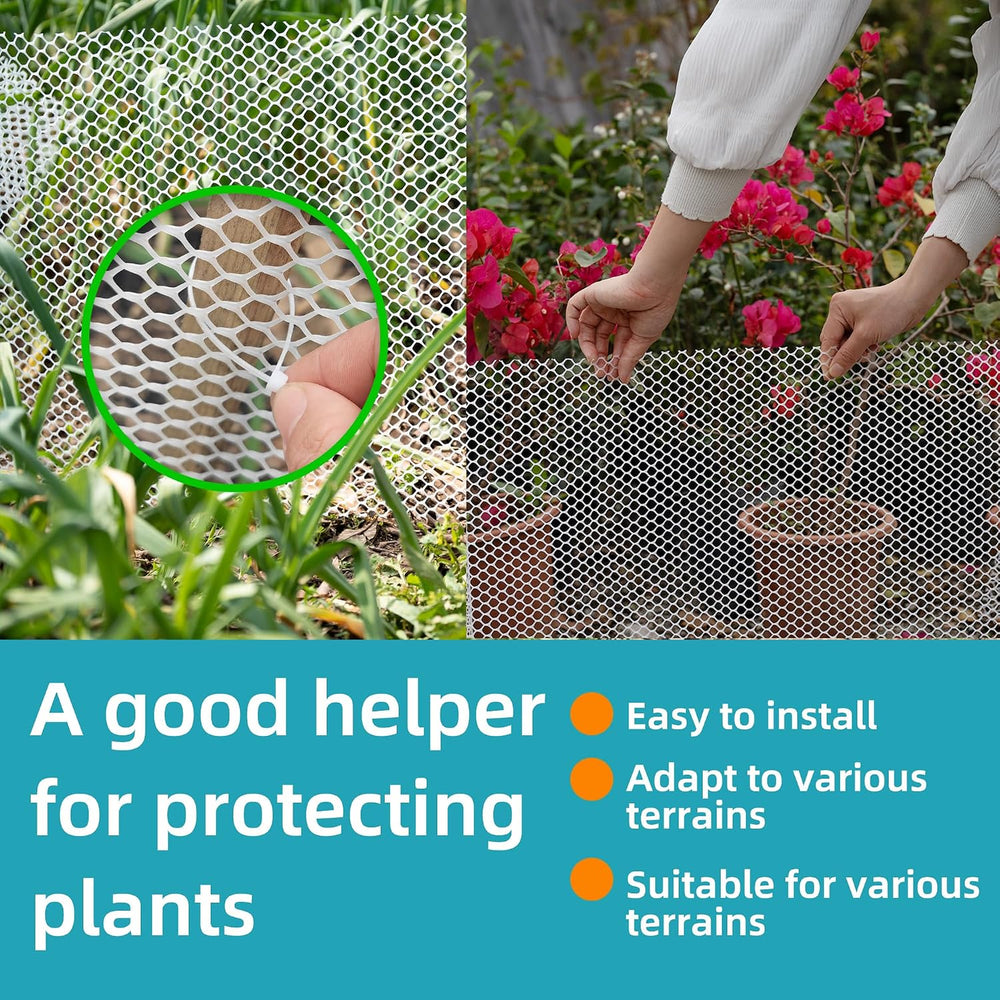 Pet & Garden Safeguard - 15.7IN x 49.2FT Roll - White Plastic Netting, Mu...
