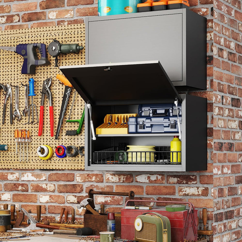 Metal Wall Cabinet, Garage Wall Cabinet with Adjustable Shelf for Garage, Too...