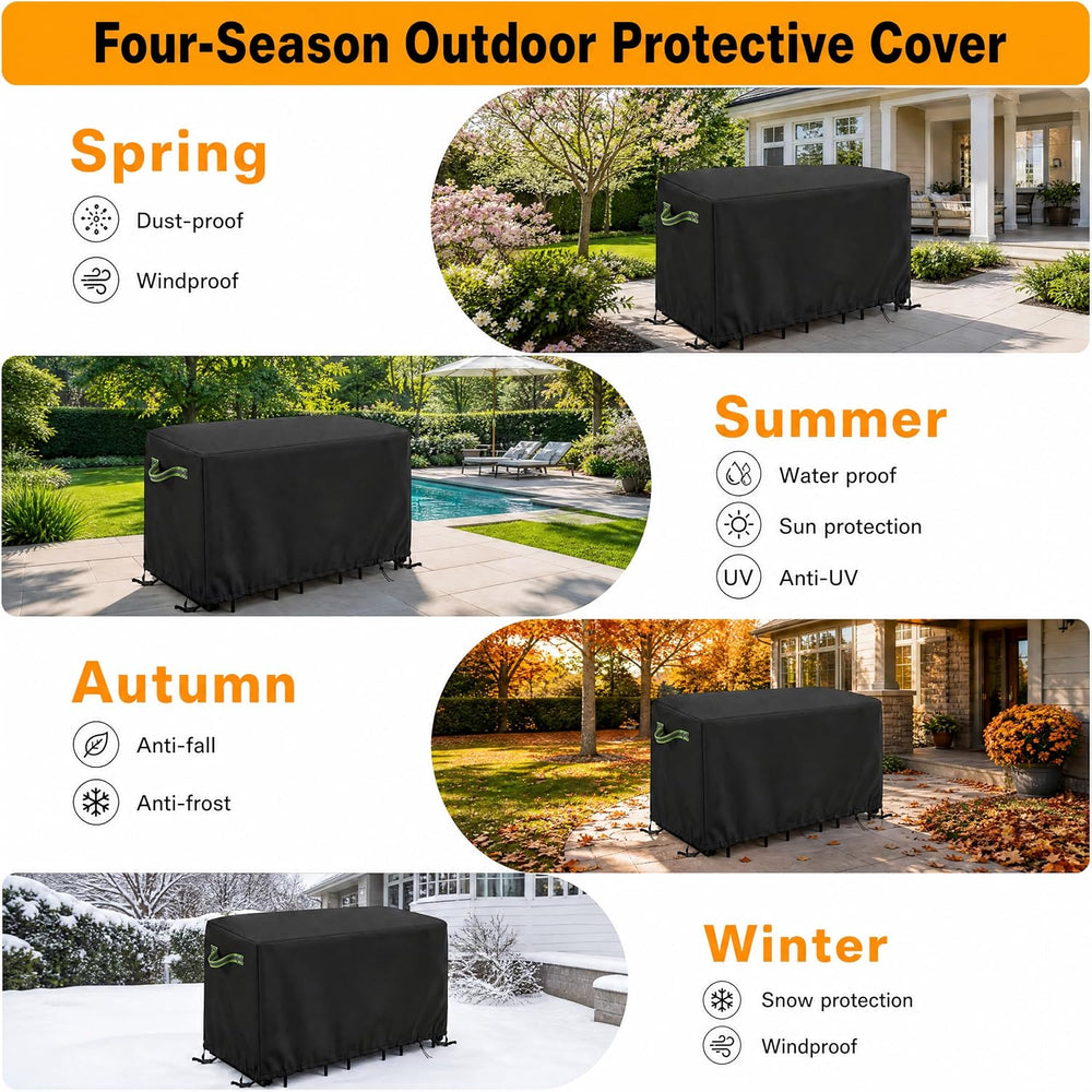 Outdoor Bar Height Dining Set Cover, Waterproof Heavy Duty Patio Table and Ch...