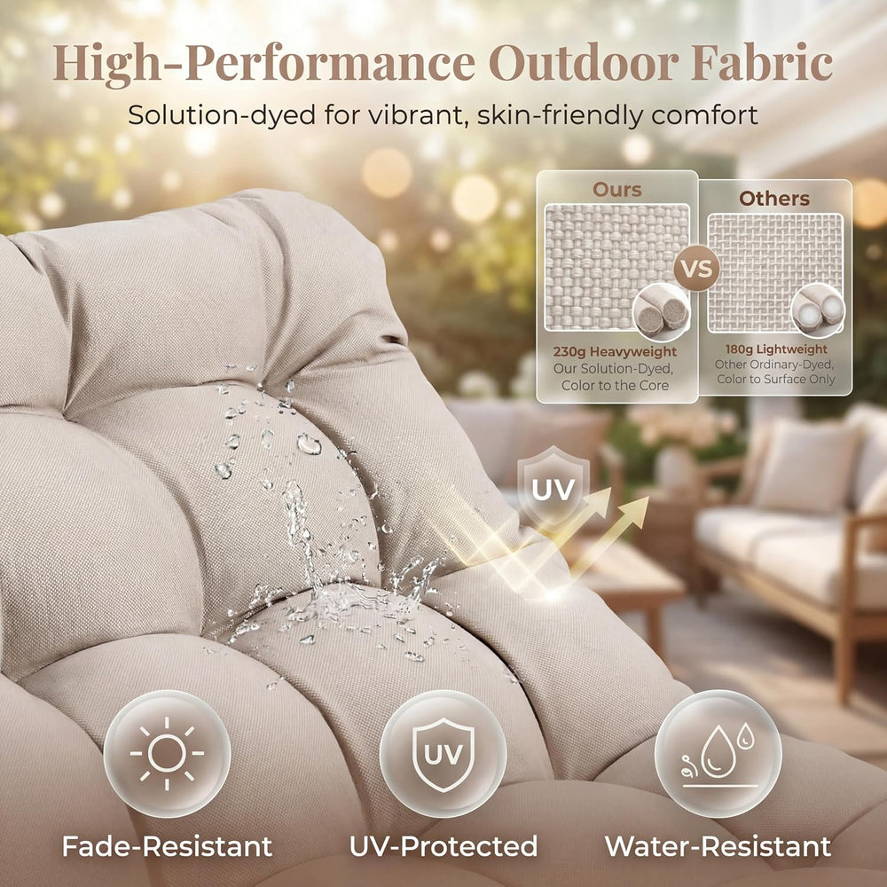 RADIATA Rocking Lounge Chair, Outdoor Reclining Lounger with Footrest
