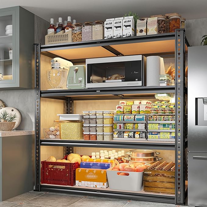 REIBII 40" W Garage Shelving 2000LBS Storage Shelves Adjustable Metal Sh...