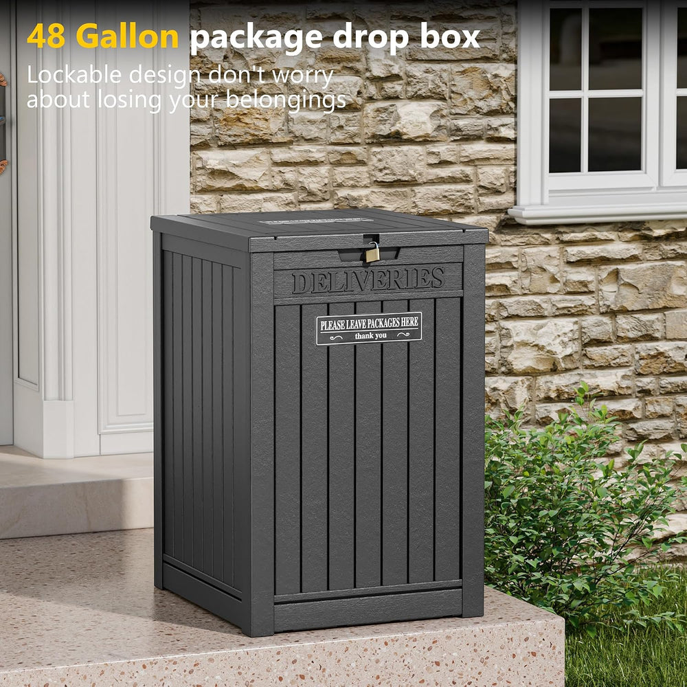 Package Delivery Box for Outside, 48 Gallon Storage with Lockable Secure, Lar...
