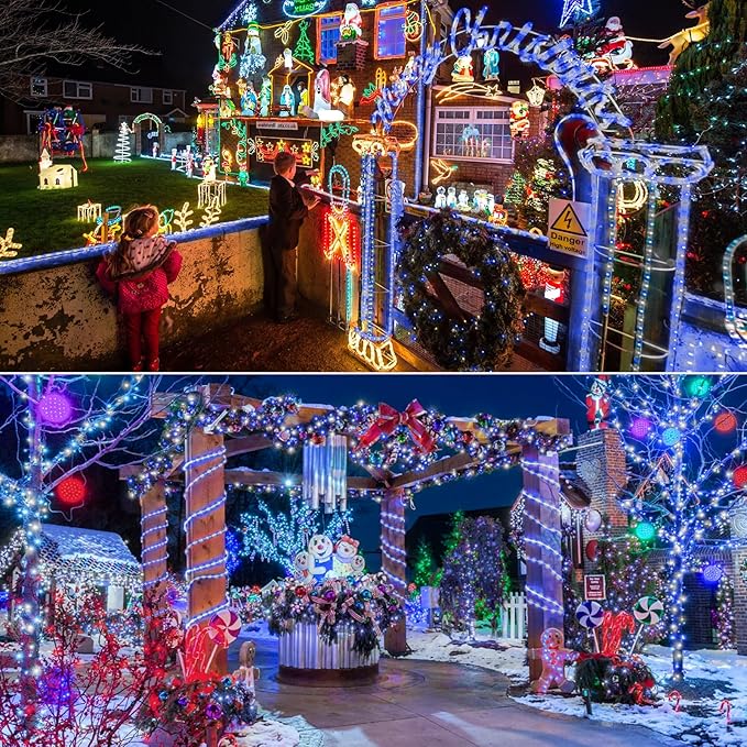 150ft LED Rope Lights Outdoor, 1080 LED Connectable and Flexible Tube Lights ...