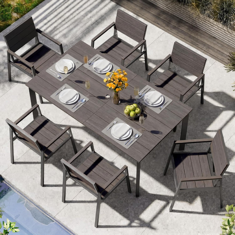Outdoor Dining Set, Aluminum & HDPS Outdooor Table and Chairs Set