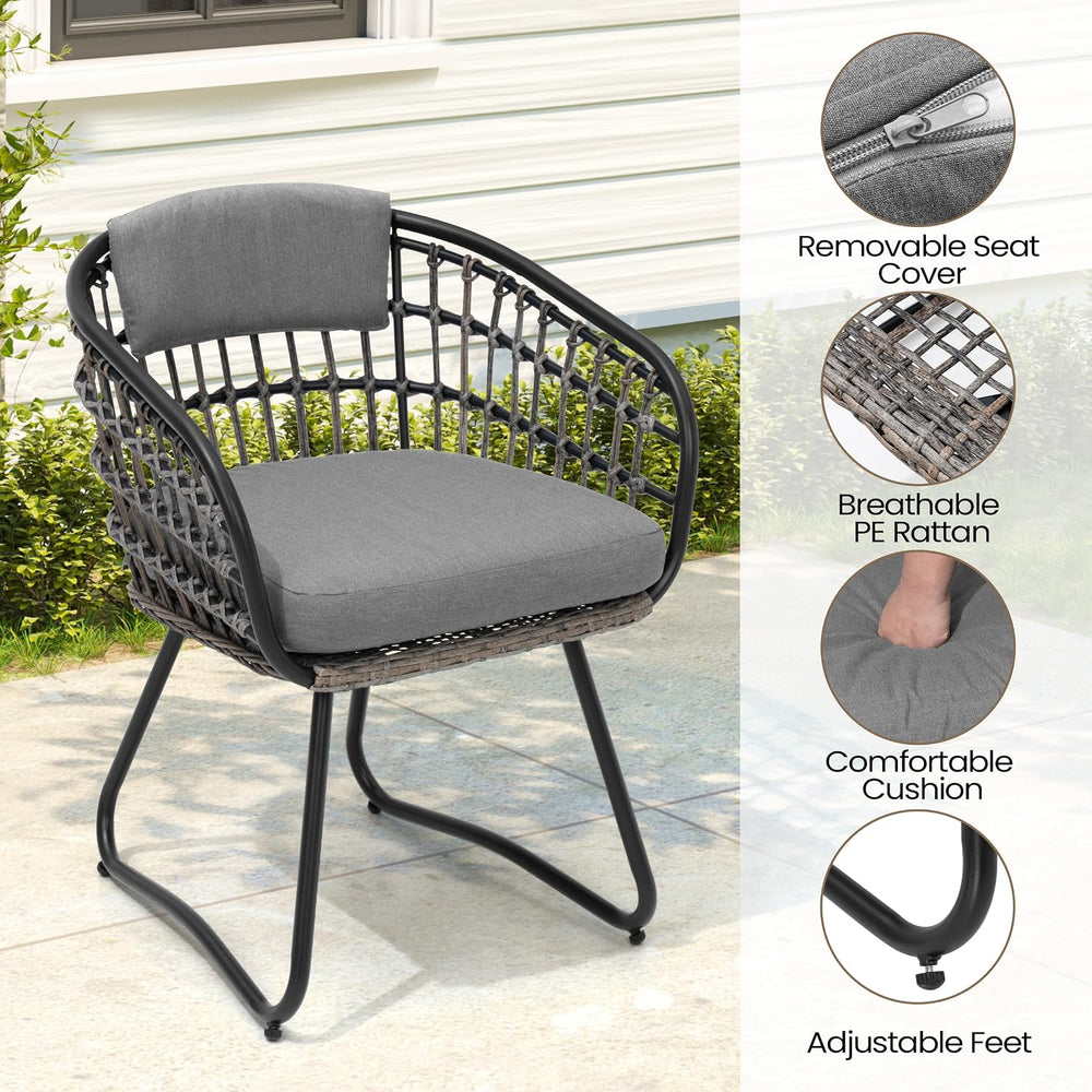 Pellebant 9 Piece Outdoor Dining Set for 8, Aluminum Table & Wicker Chairs