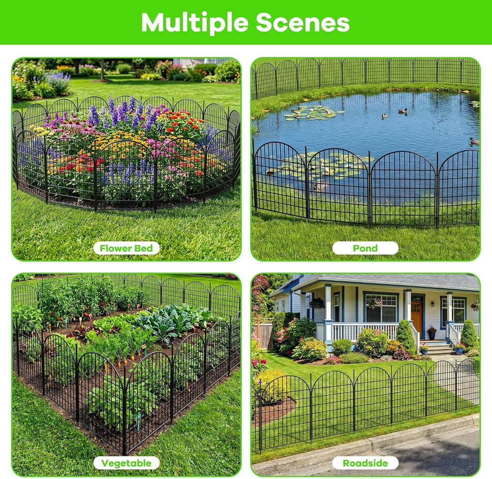 Garvee Garden Fence, 40in(H) x 23.6ft 10 Pack Garden Fencing Animal Barrier