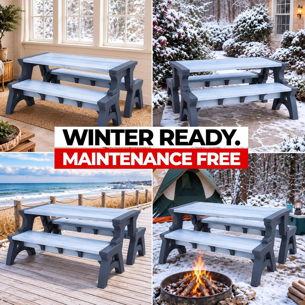 Convert-a-Bench 2-in-1 Outdoor Bench & Folding Picnic Table, Convertible