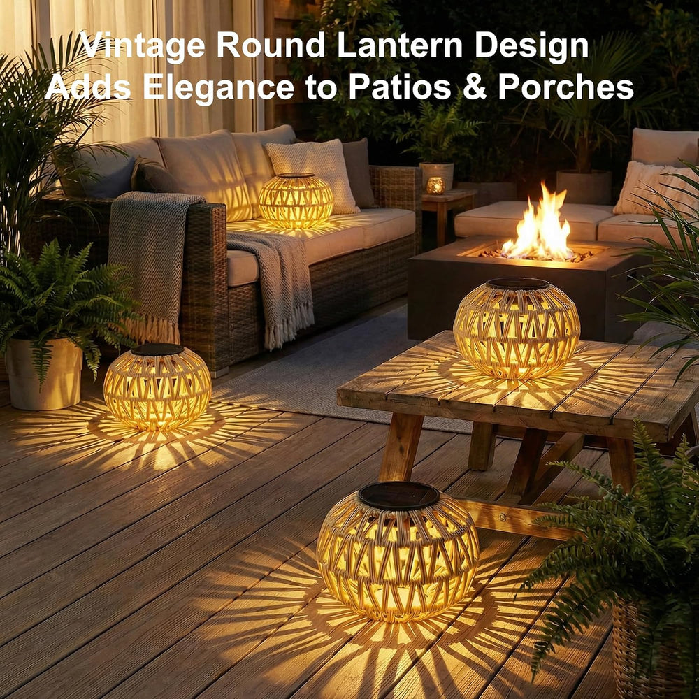 Livinlarge 2 Pack Solar Lanterns Outdoor Waterproof,Outdoor Table Decor,