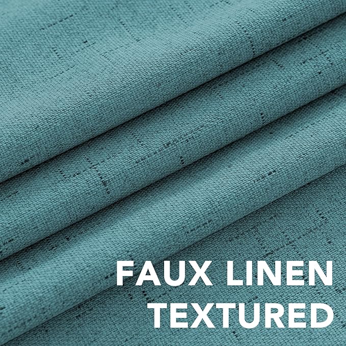 H.VERSAILTEX Linen Blackout Curtains 63 Inches Long 100% Absolutely Blackout ...