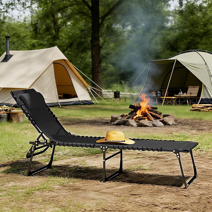 Outsunny Folding Chaise Lounge Chair, Patio Sun Tanning Chair, Outdoor Chaise...