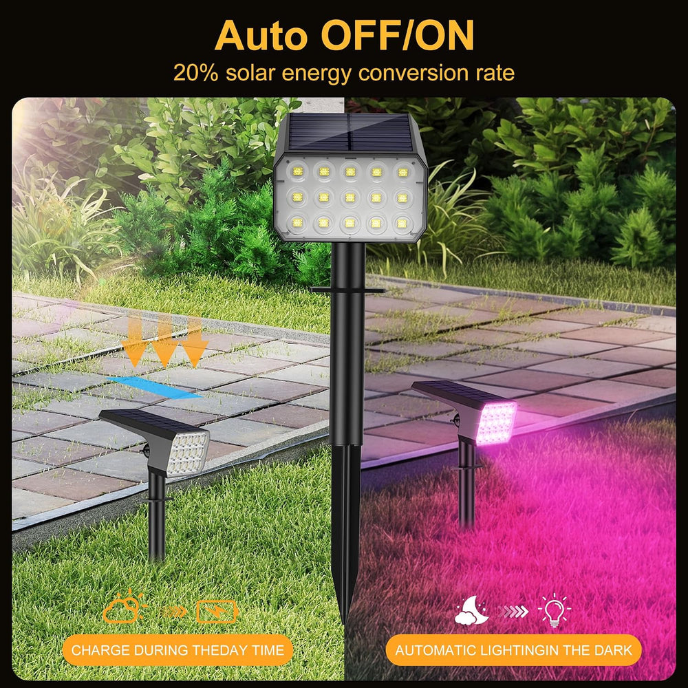 Solar Spot Lights Outdoor, 6 Pack Multicolor Outdoor Solar Lights for Yard, 4...