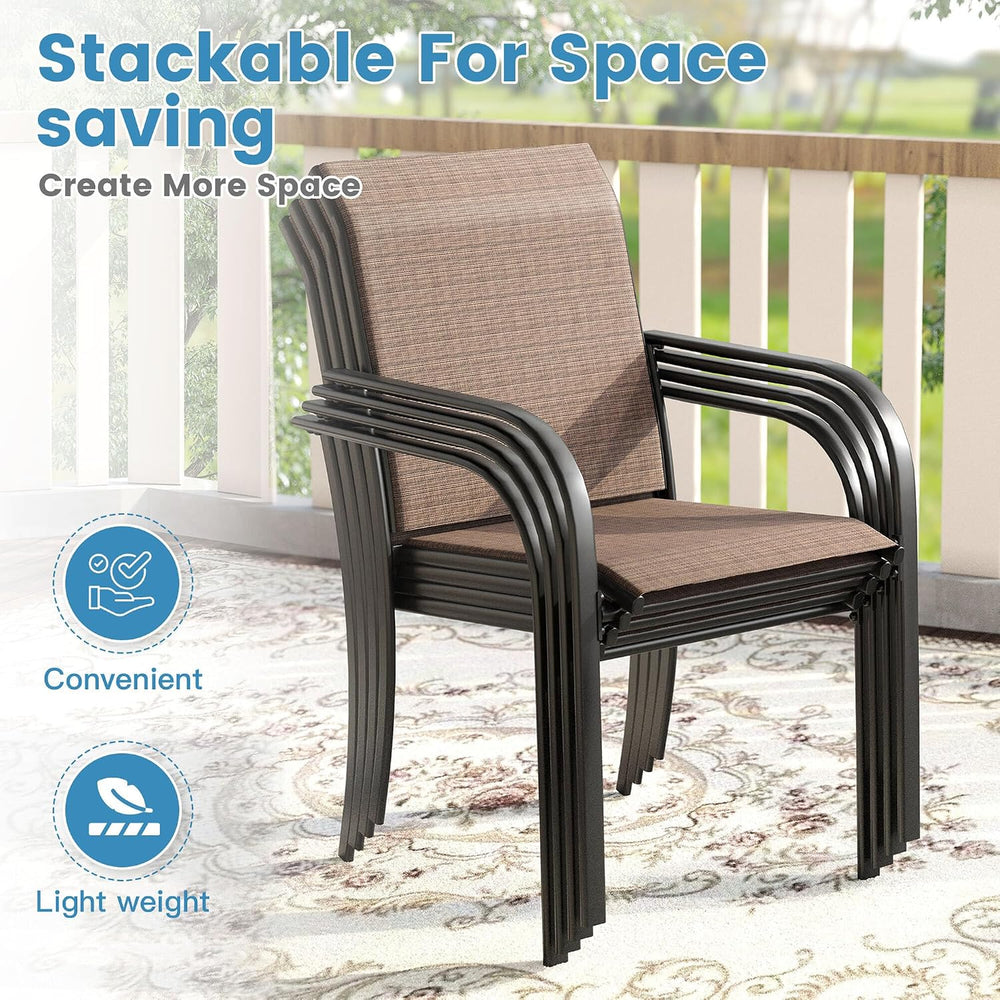 DIFY Patio Dining Set for 4, 5 Piece Outdoor Table and Chairs Set, 40.6"...