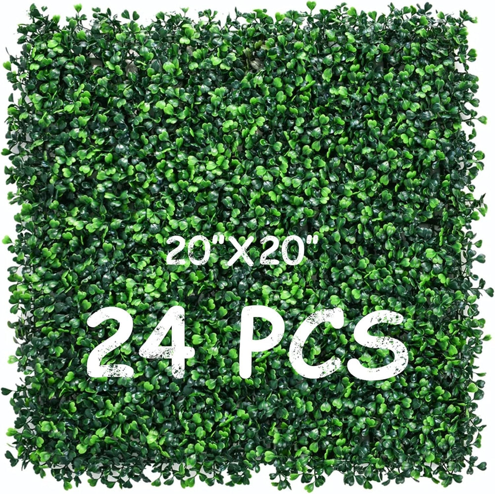 20''x20'' 24 Pieces Artificial Hedge Boxwood Panels UV Resistant