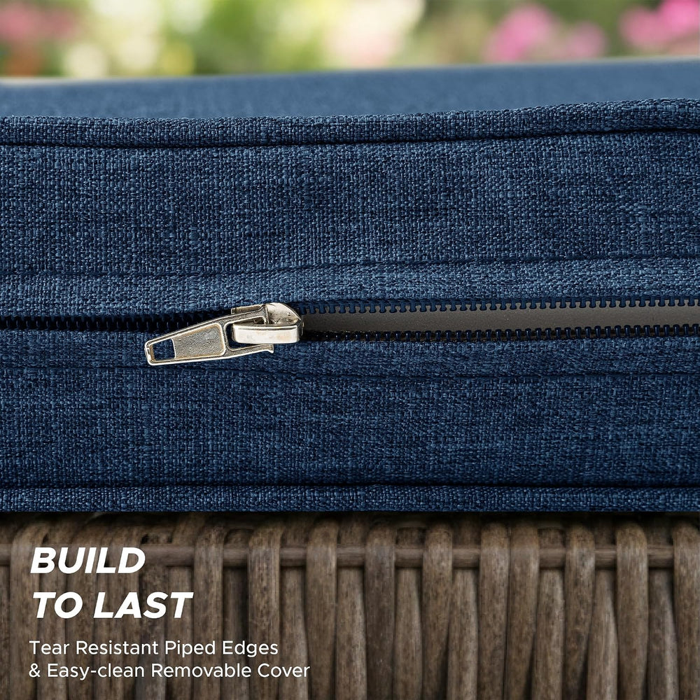 Outdoor Bench Cushion, 42 x 16 Inch, Navy Blue