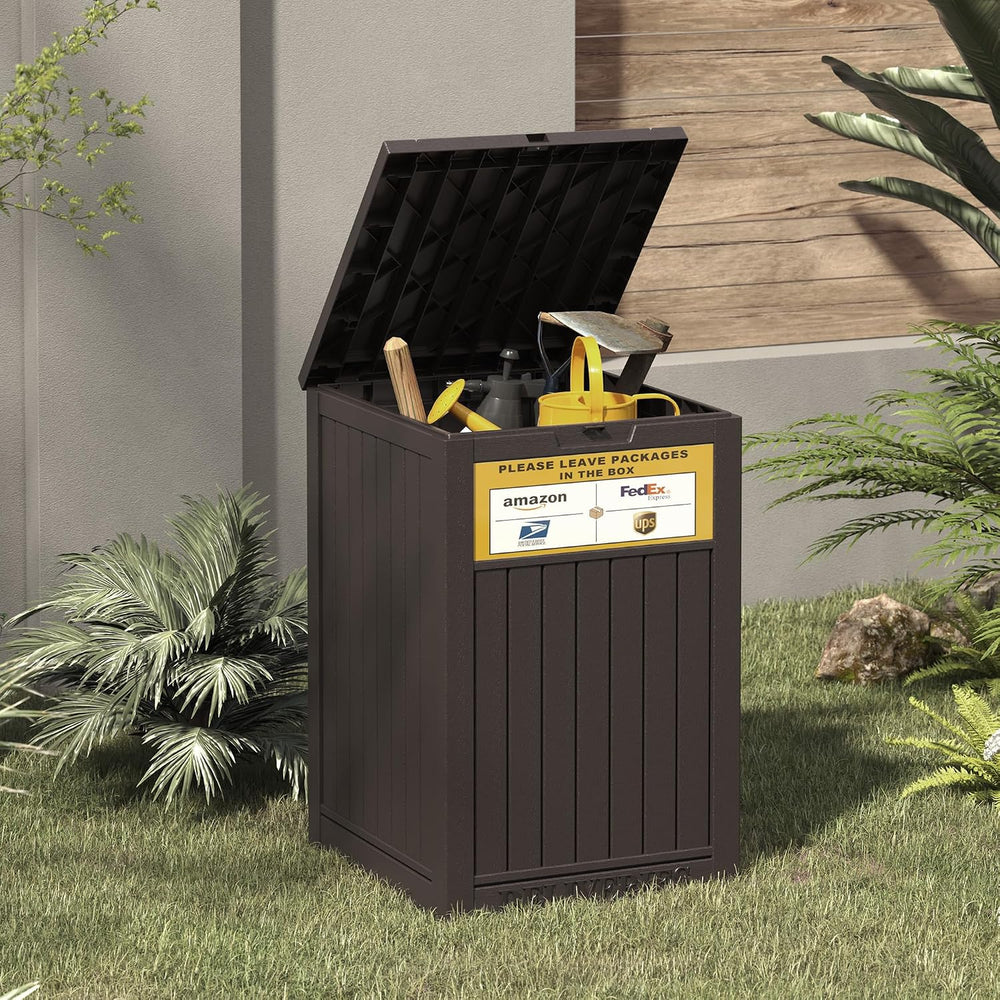 LHBGO Package Delivery Box for Outside, with Delivery Sign 48 Gallon Storage ...