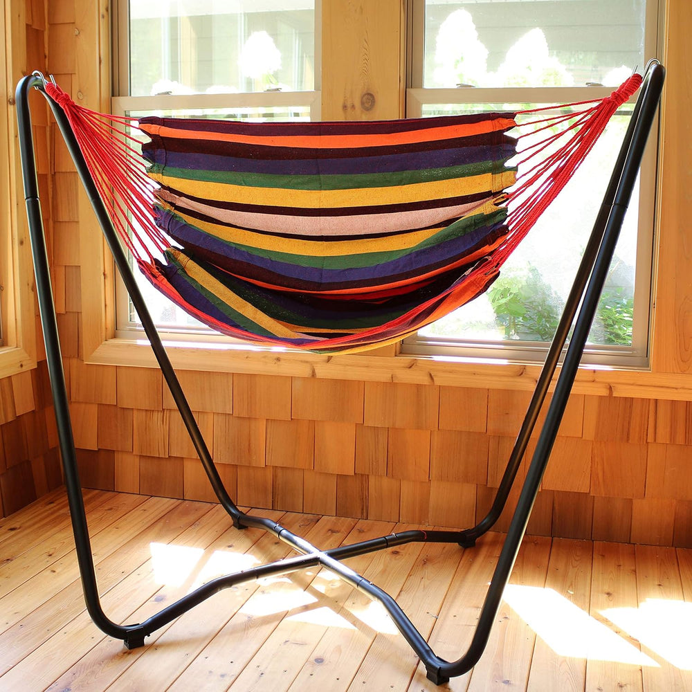 Sunnydaze Hanging Hammock Chair with Stand, Sunset