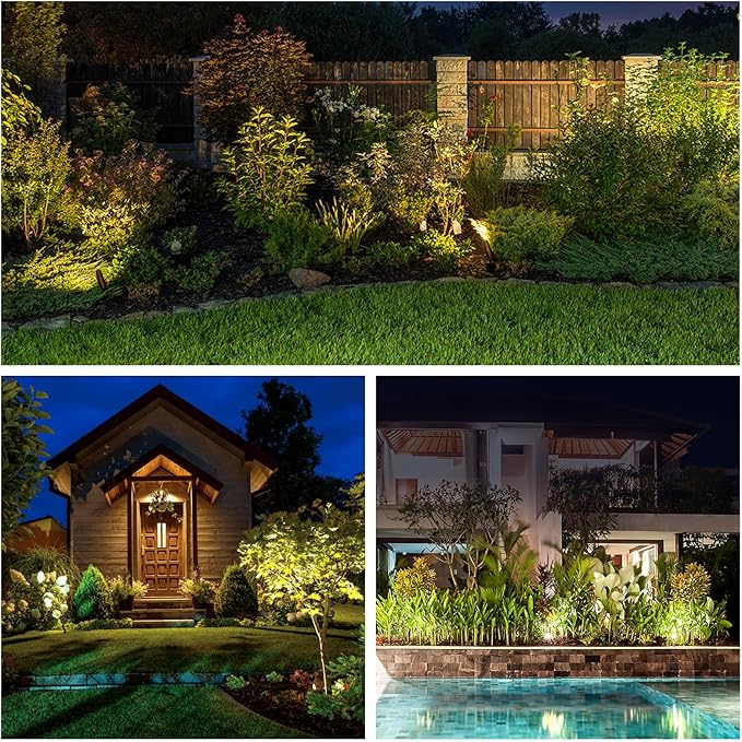 GKOLED Low Voltage Solid Brass LED Spotlight, Outdoor Waterproof Landscape Li...