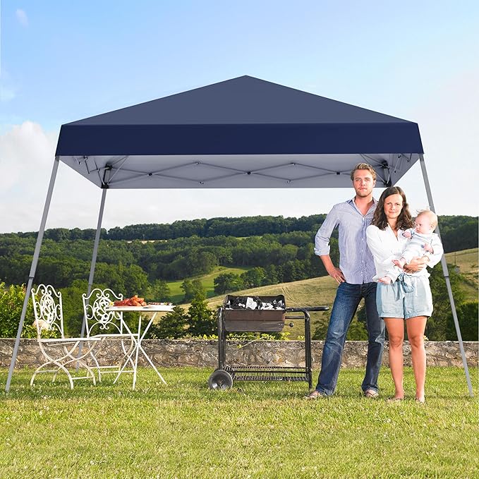 Canopy Tent, 10X10 FT Pop Up Canopy Outdoor Instant Tent Slant Legs with Carr...