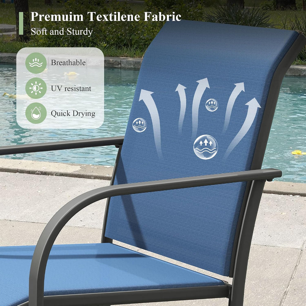 3 Pieces Outdoor Dining Set, Stackable Textilene Paito Chairs & 27.5"...