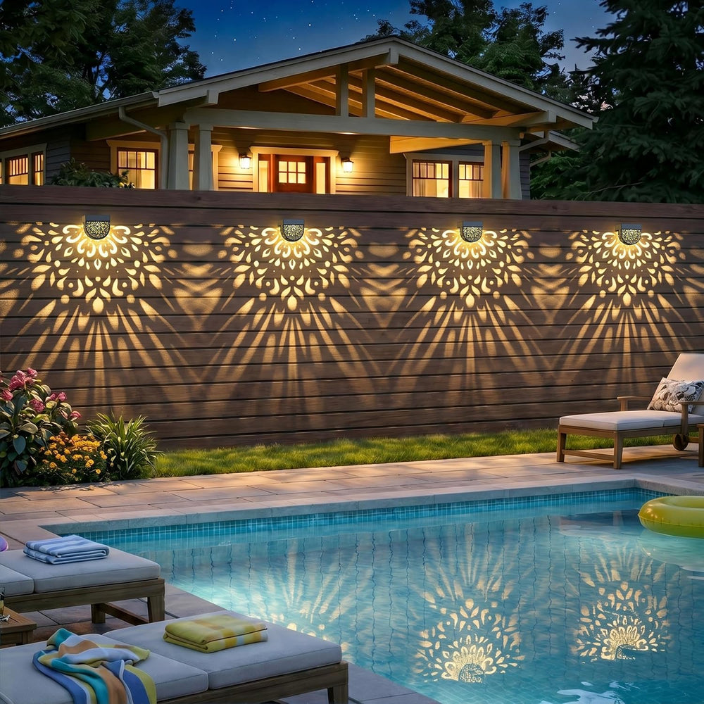 Solar Fence Lights 6 Pack Solar Deck Step Wall Lights Outdoor Waterproof LED ...