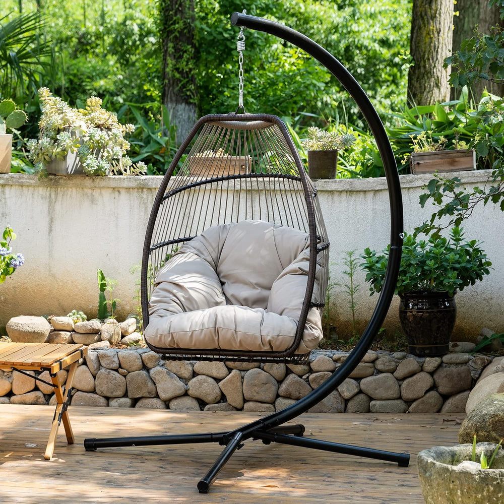 Egg Chair Hammock Chair Basket Chair Hanging Swing Chair UV Resistant Cushion...