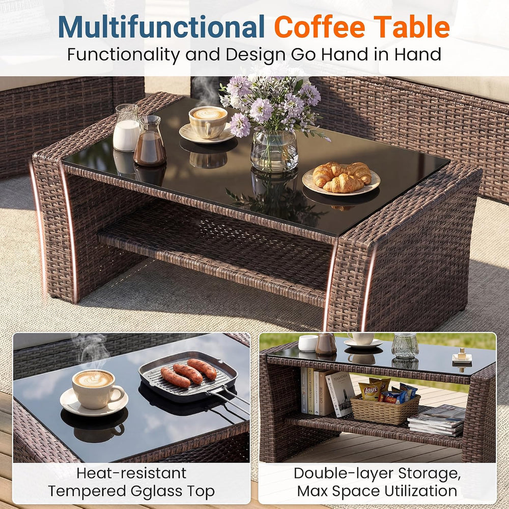 Wisteria Lane Patio Furniture Set, Wicker Outdoor Furniture for All Weather