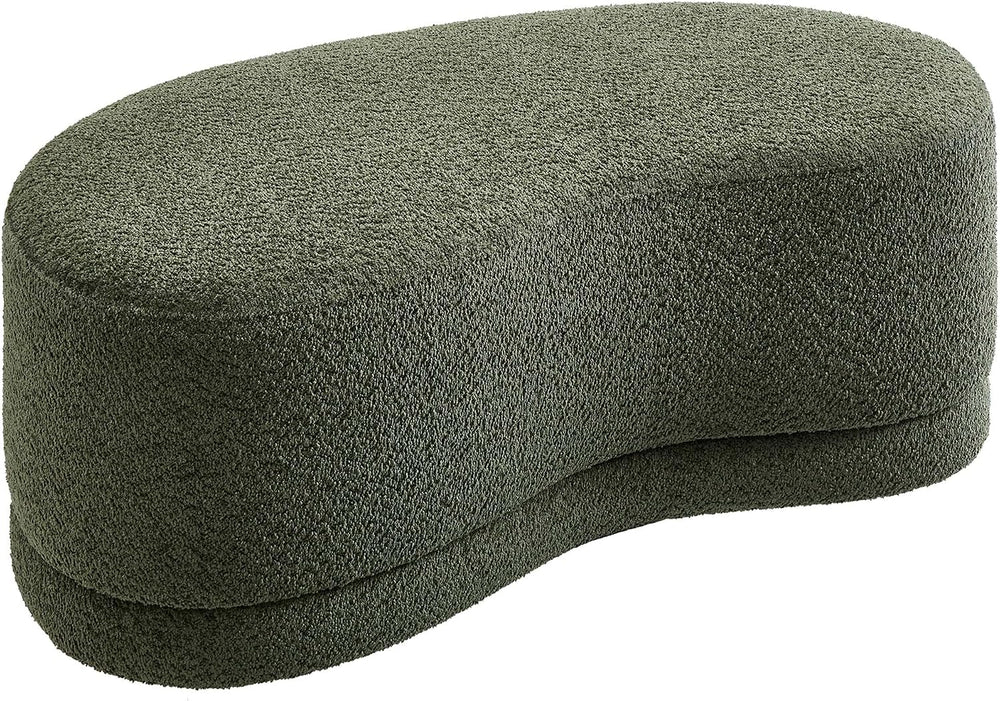 Modway Nimbus 48 Inch Curved Ottoman Bench in Sage - Soft Fabric Chenille Ott...