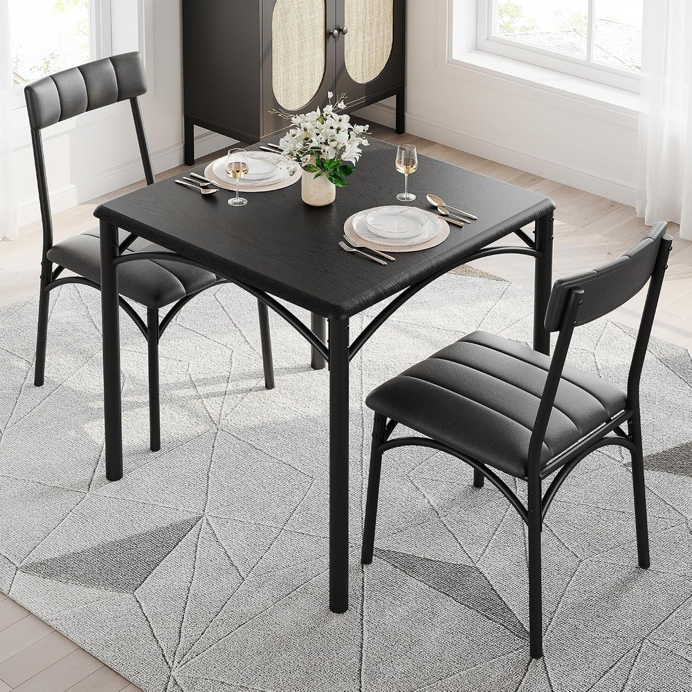 Takywep Farmhouse Dining Table Set for 2, Compact 3-Piece Wooden Kitchen Tabl...