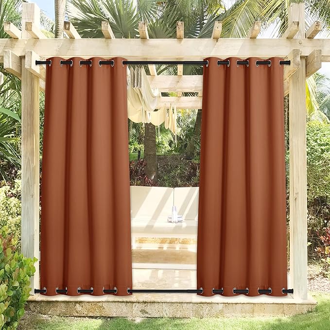 NICETOWN Halloween Outdoor Curtains Weighted for Patio, Thermal Insulated Wei...