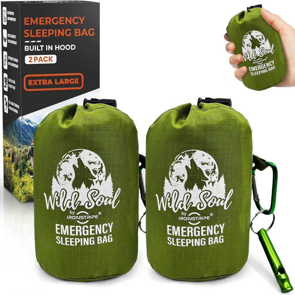 Ironstripe Bivy Sack XL Waterproof Survival Sleeping Bag with Emergency Whist...
