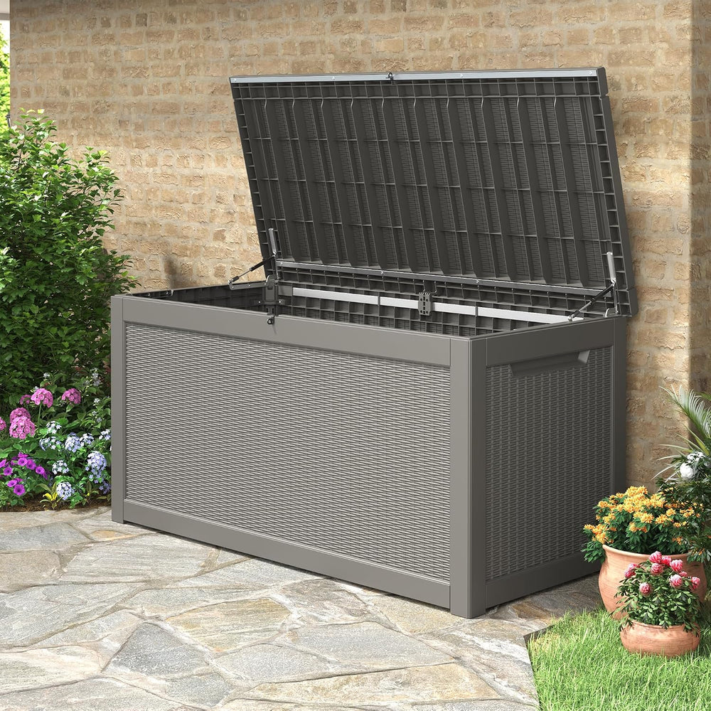 Outdoor Storage Box, 350 Gallon Deck Box Outdoor Waterproof