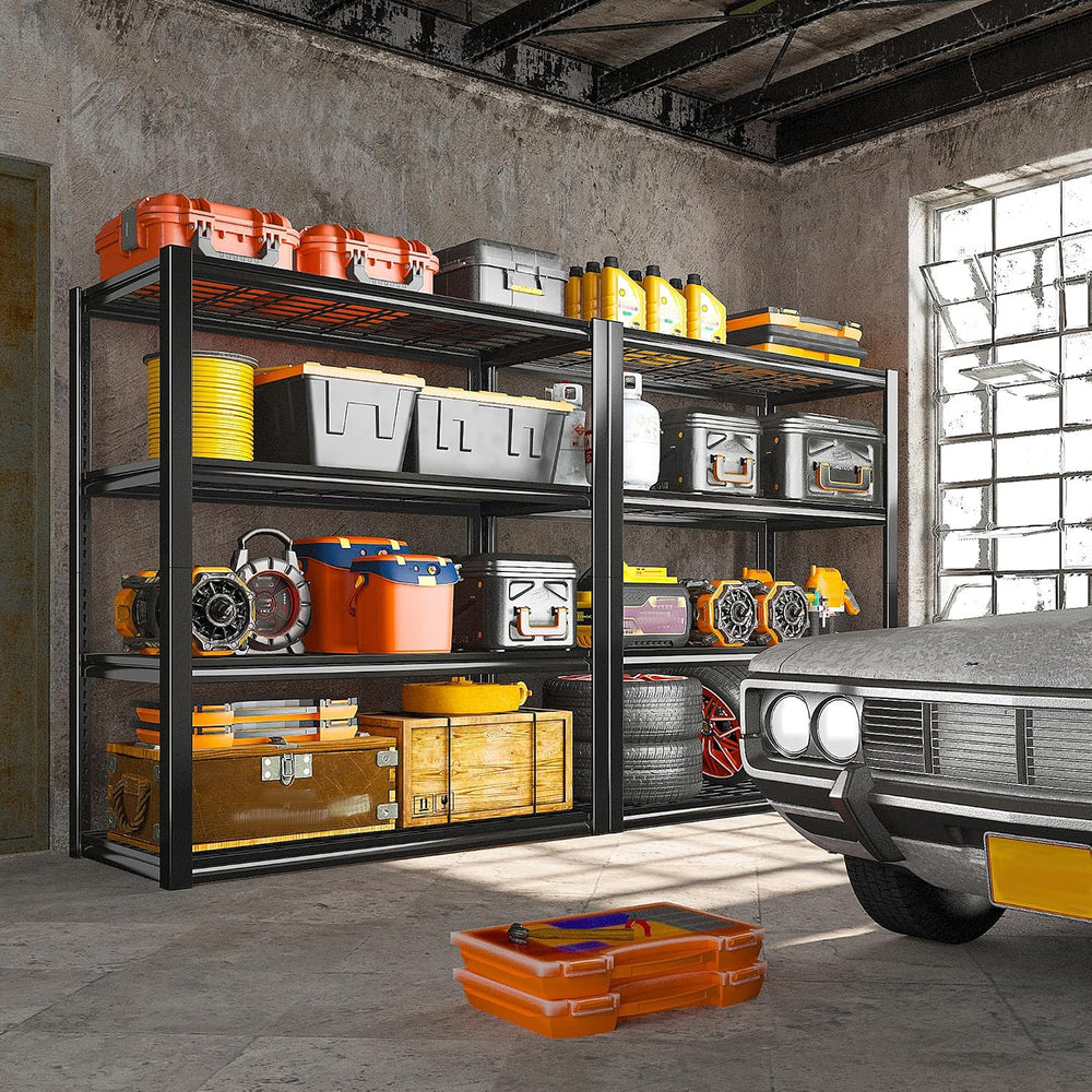 REIBII 40" W Storage Shelves with Wire Mesh Panels for Garage Organization