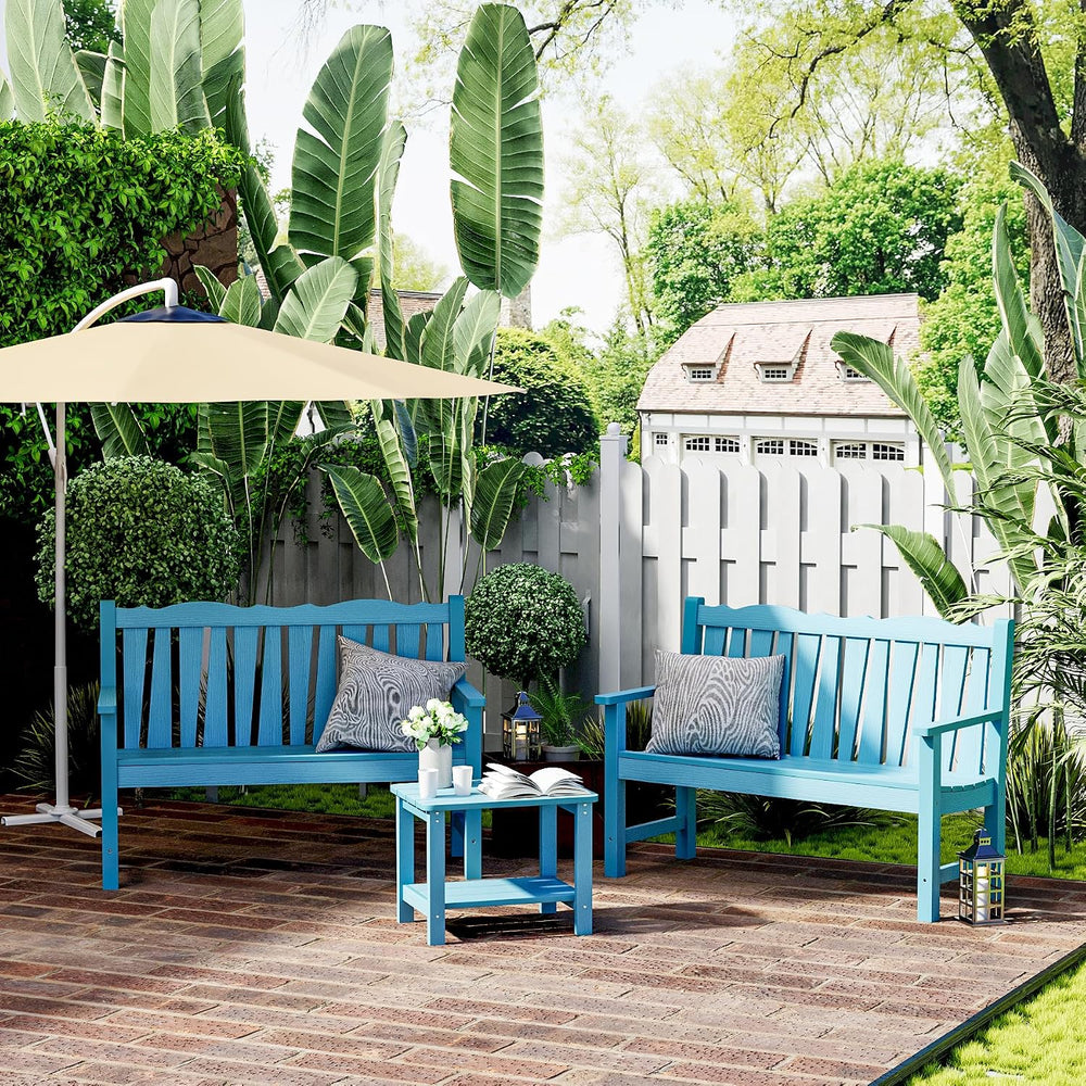 Outdoor Bench Weatherproof, 2-Person Garden Benches for Outdoors, All Weather...