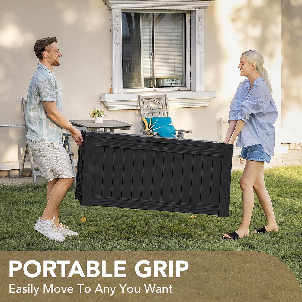 Devoko 120 Gallon Deck Box Resin Outdoor Storage Box Waterproof
