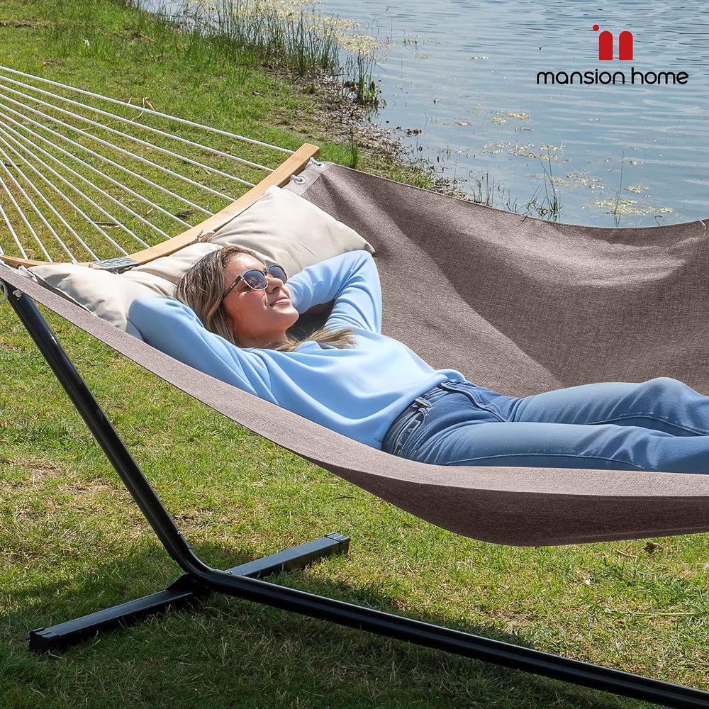 Quick Dry Hammock with Stand and Carrying Bag Included, Brown