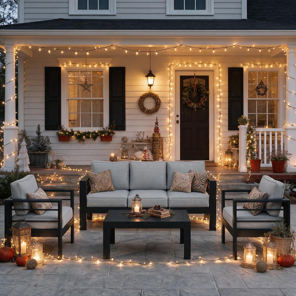 Solaste Aluminum Patio Furniture Set for All Weather, Oversized Metal Outdoor...