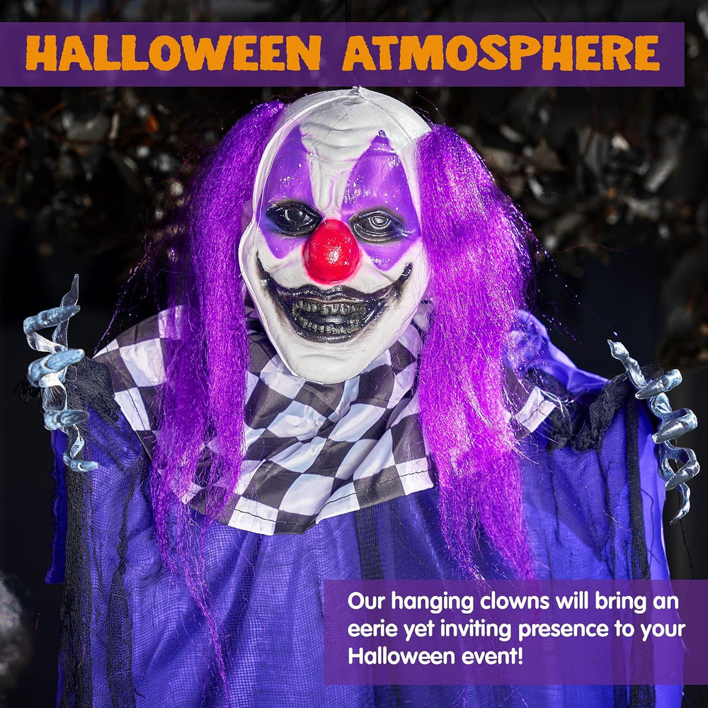 JOYIN 3 Pcs Hanging Clown Decor Halloween Decorations Outdoor, Party Supplies...